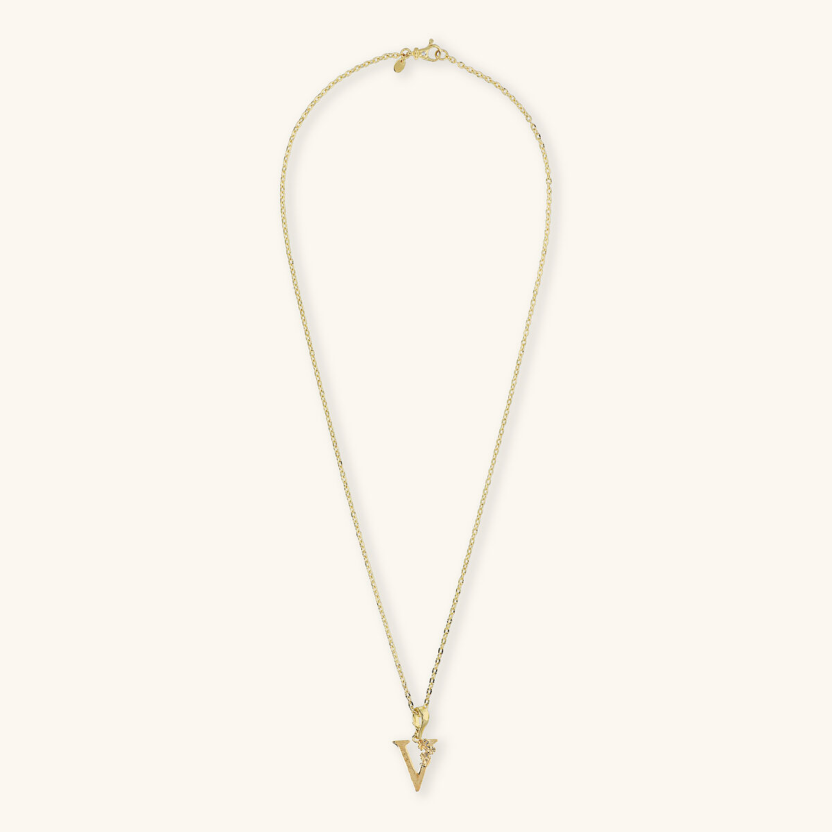 Diamond Necklace Set and Hammered Initial Pendant with Flower