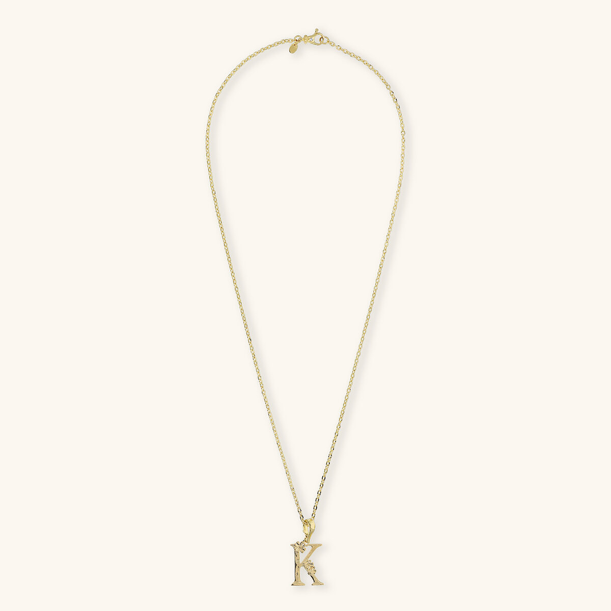 Diamond Necklace Set and Hammered Initial Pendant with Flower