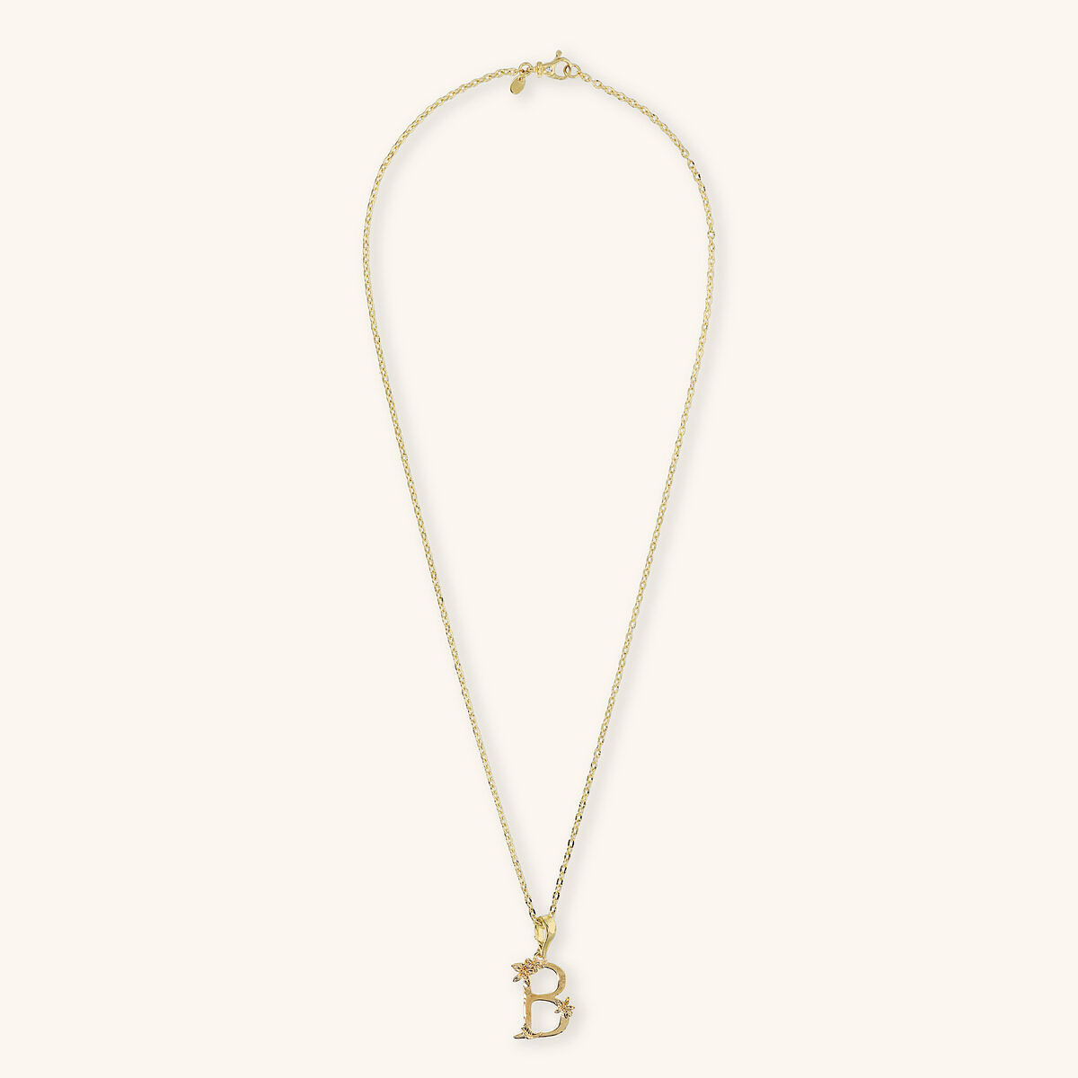 Diamond Necklace Set and Hammered Initial Pendant with Flower