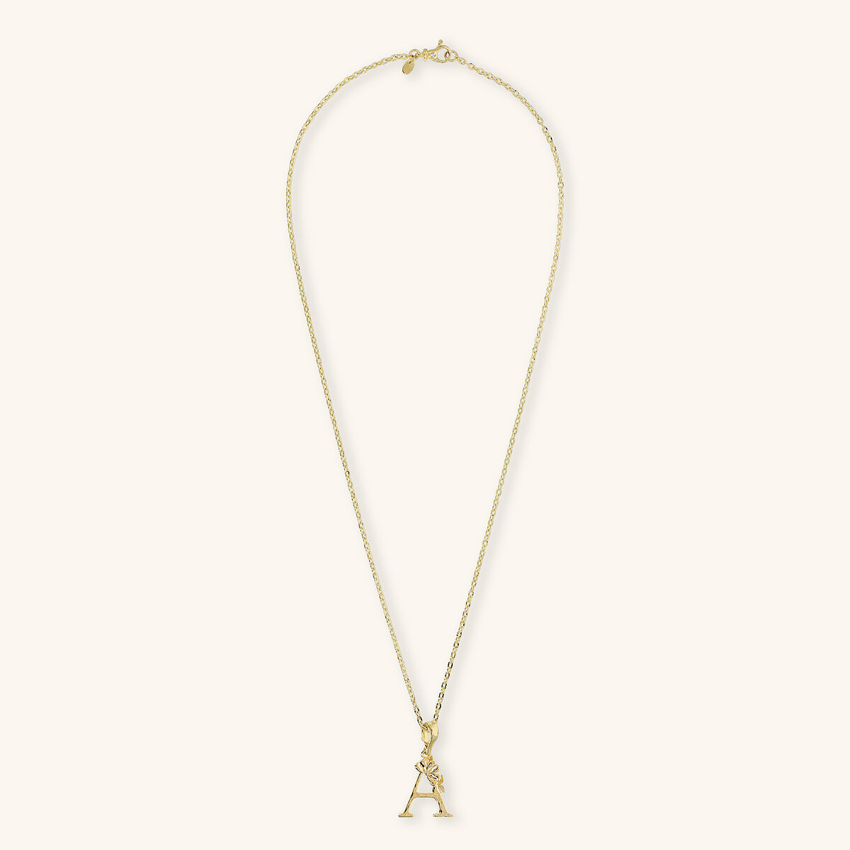 Diamond Necklace Set and Hammered Initial Pendant with Flower