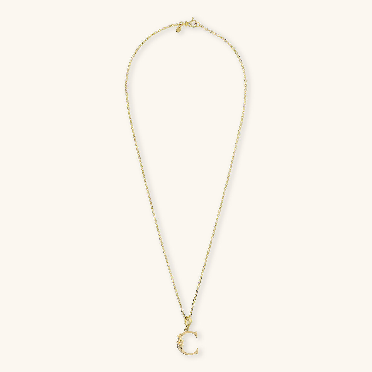 Diamond Necklace Set and Hammered Initial Pendant with Flower