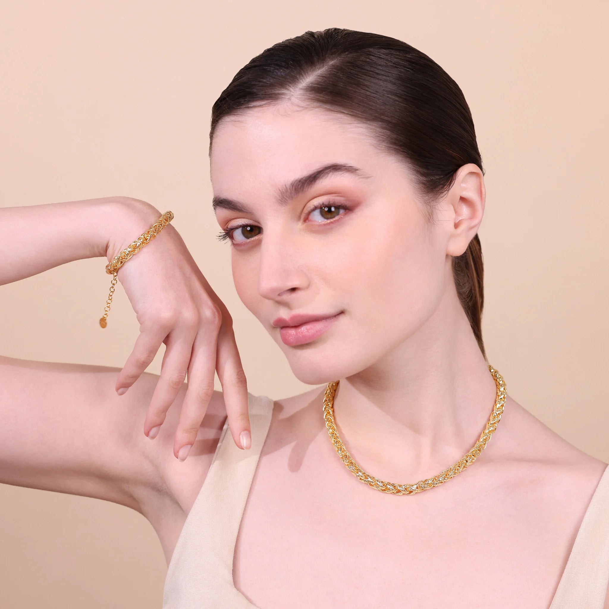 Maxi Hammered Wheat Chain Bracelet