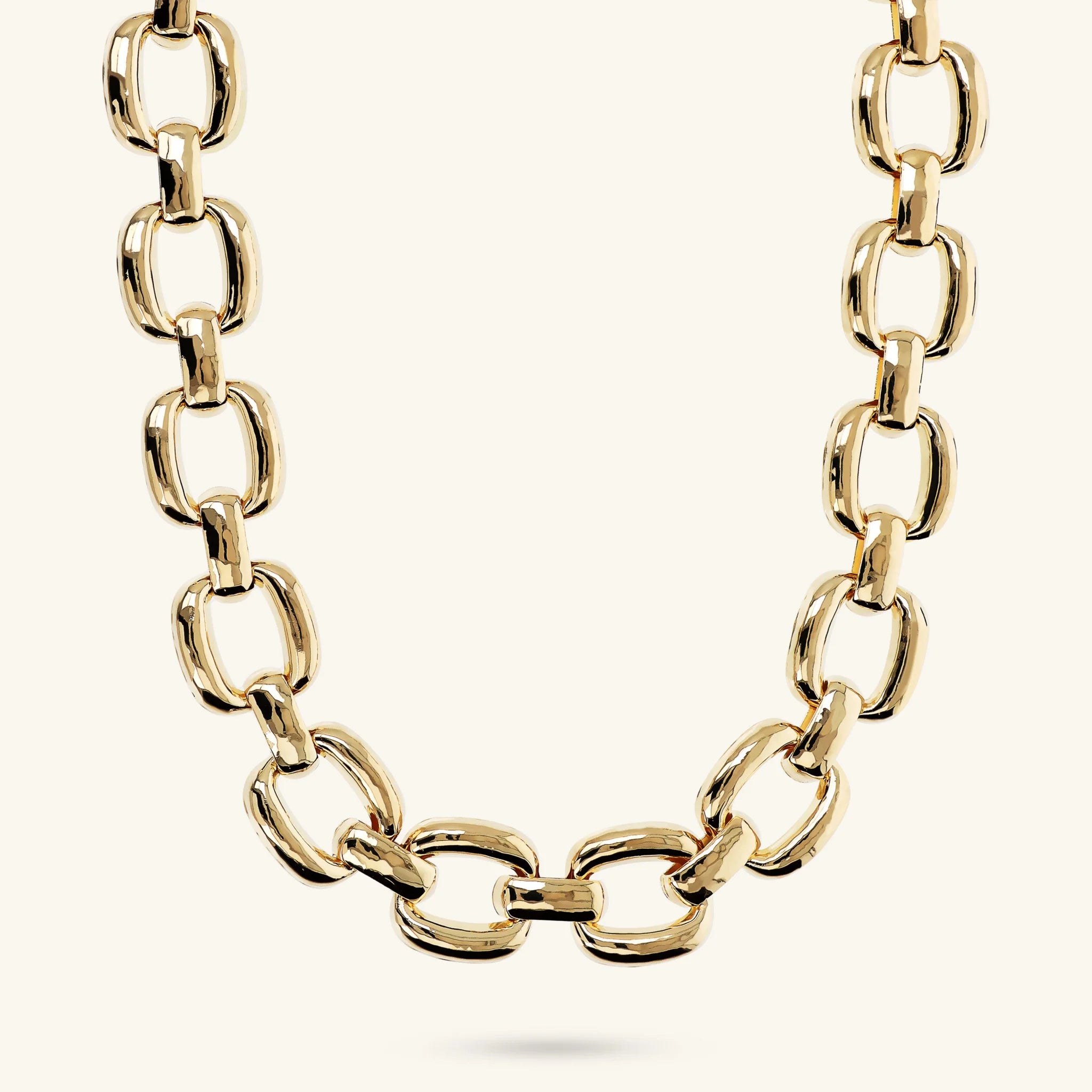 Collana Girocollo Maxi Maglie Quadrate Martellate