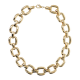 Hammered Maxi Square Link Choker Necklace
