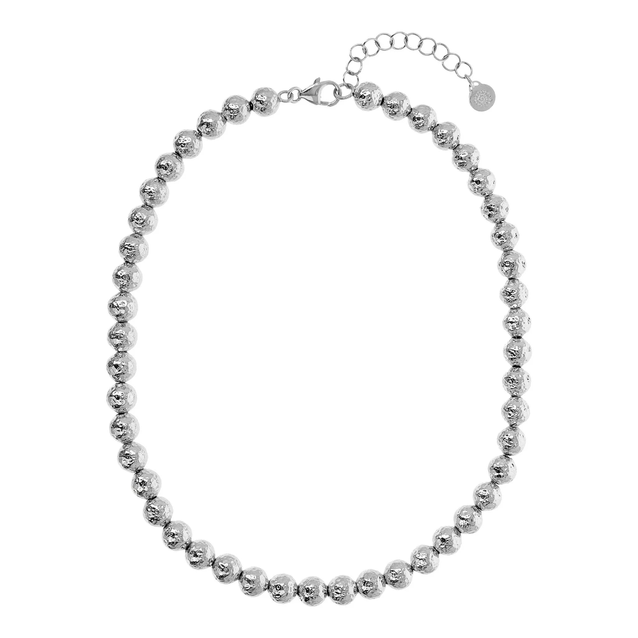 Choker Necklace with Hammered Spheres