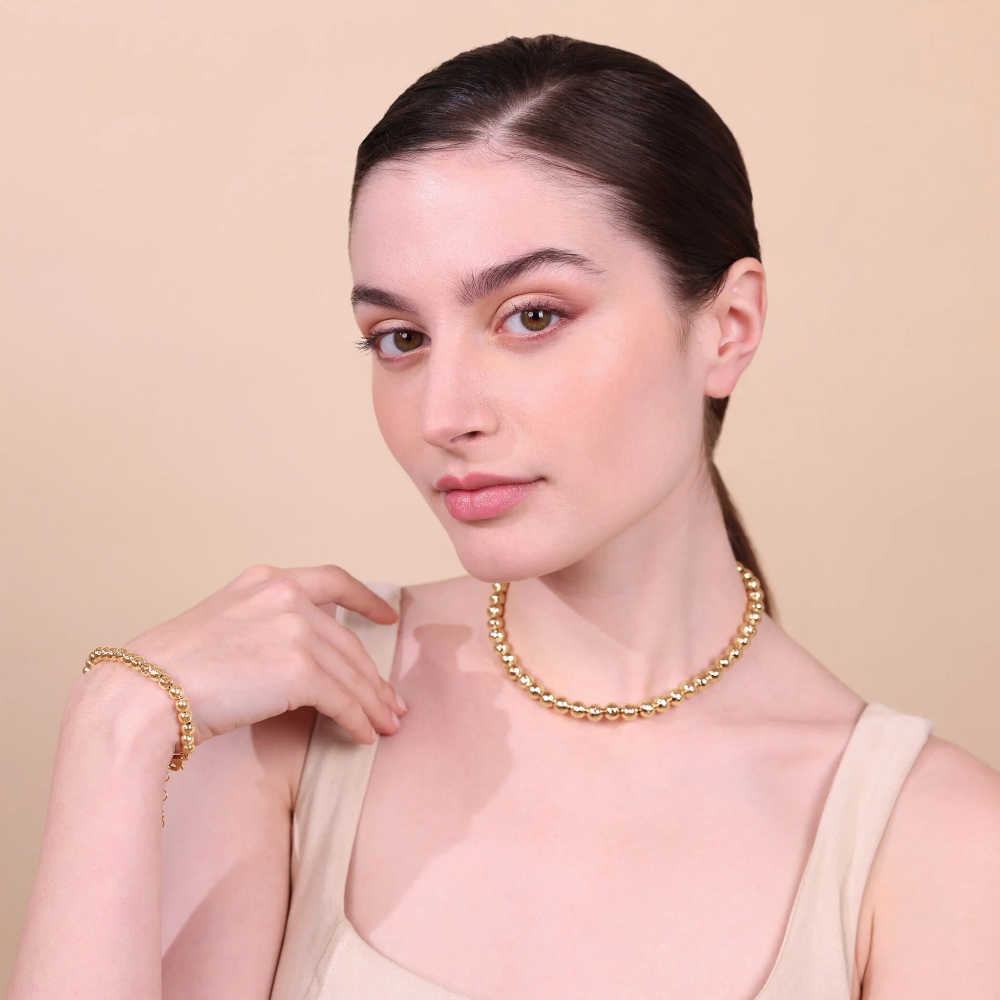 Bracelet with Hammered Spheres