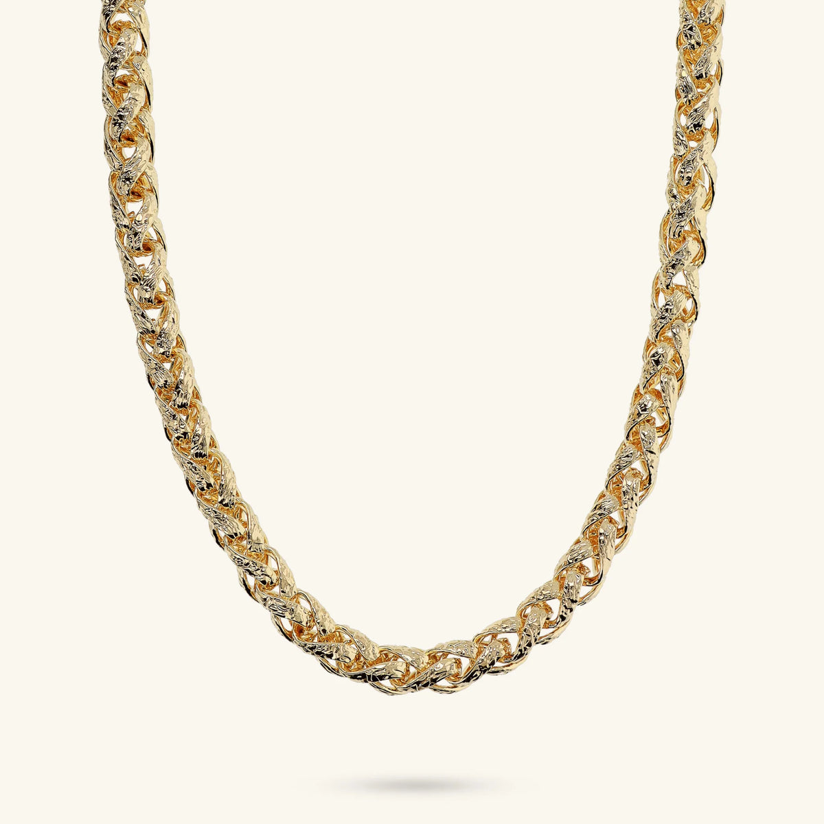 Maxi-Halskette mit gehämmerter Spiga-Kette