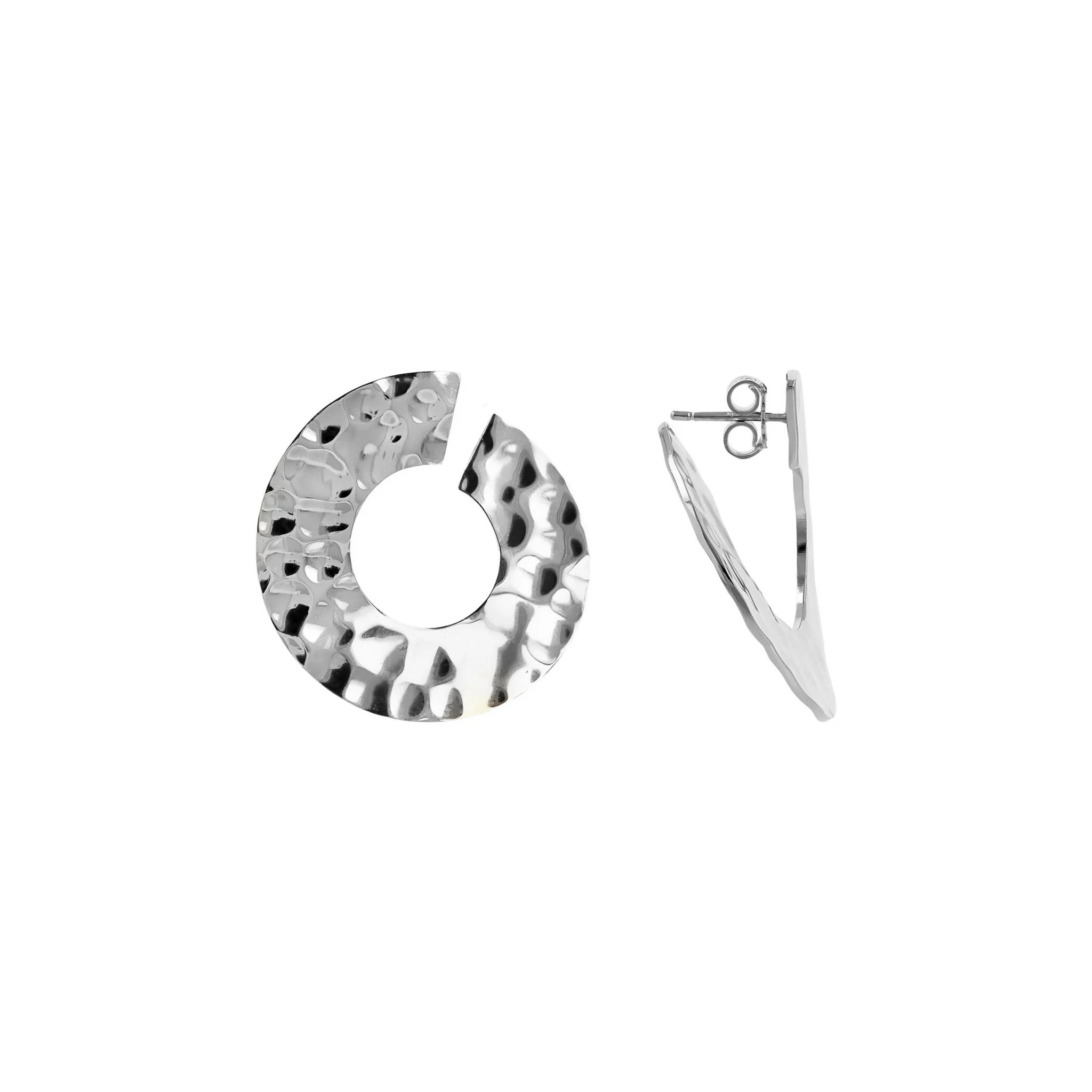 Orecchini Pendenti Martellati ad Anello