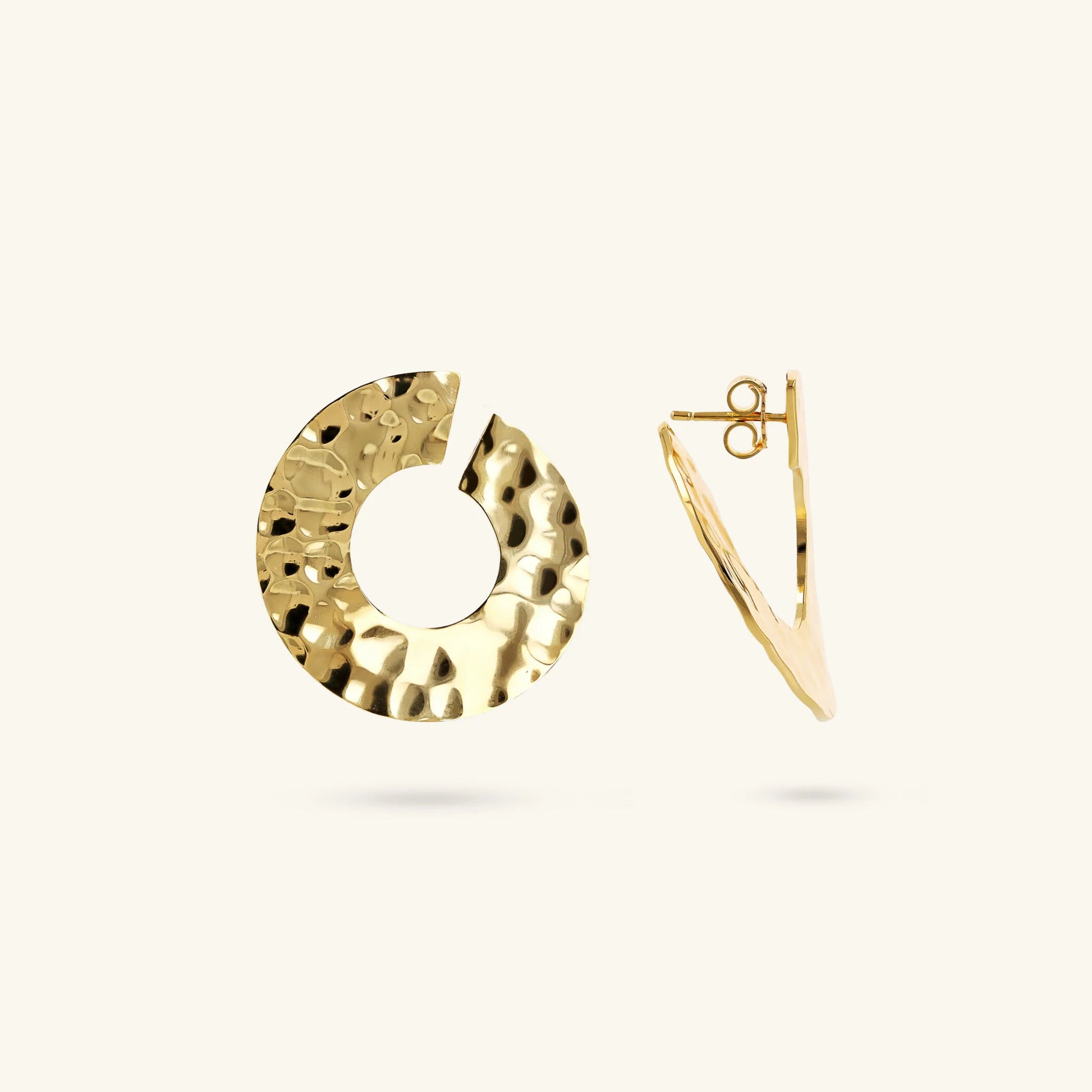 Boucles d'oreilles pendantes à boucle martelée