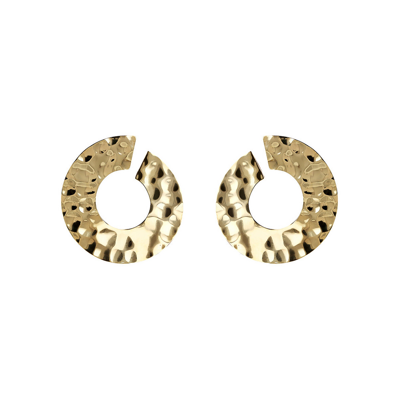 Hammered Pendant Ring Earrings