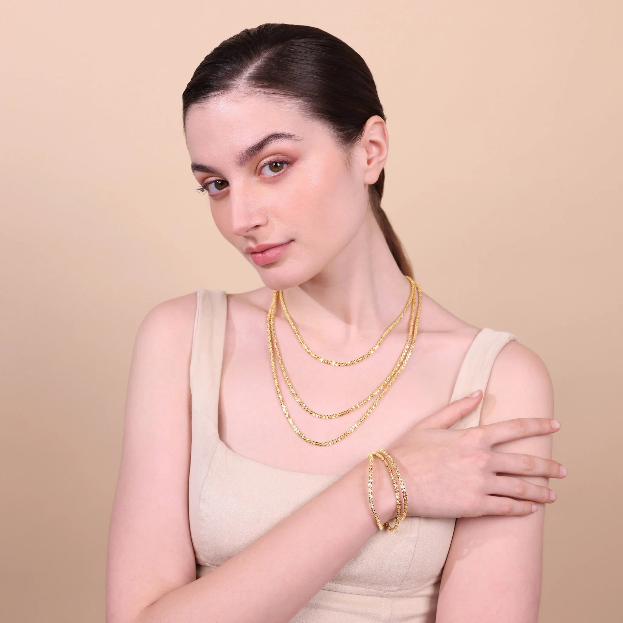 Graduated Multi-Strand Daisy Chain Necklace
