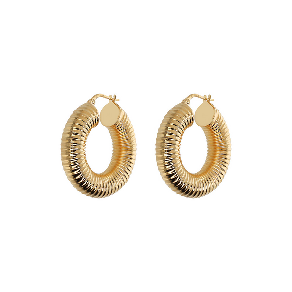 Tubogas Hoop Earrings in 18kt Yellow Gold Plated 925 Silver