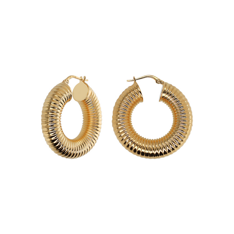 Tubogas Hoop Earrings in 18kt Yellow Gold Plated 925 Silver