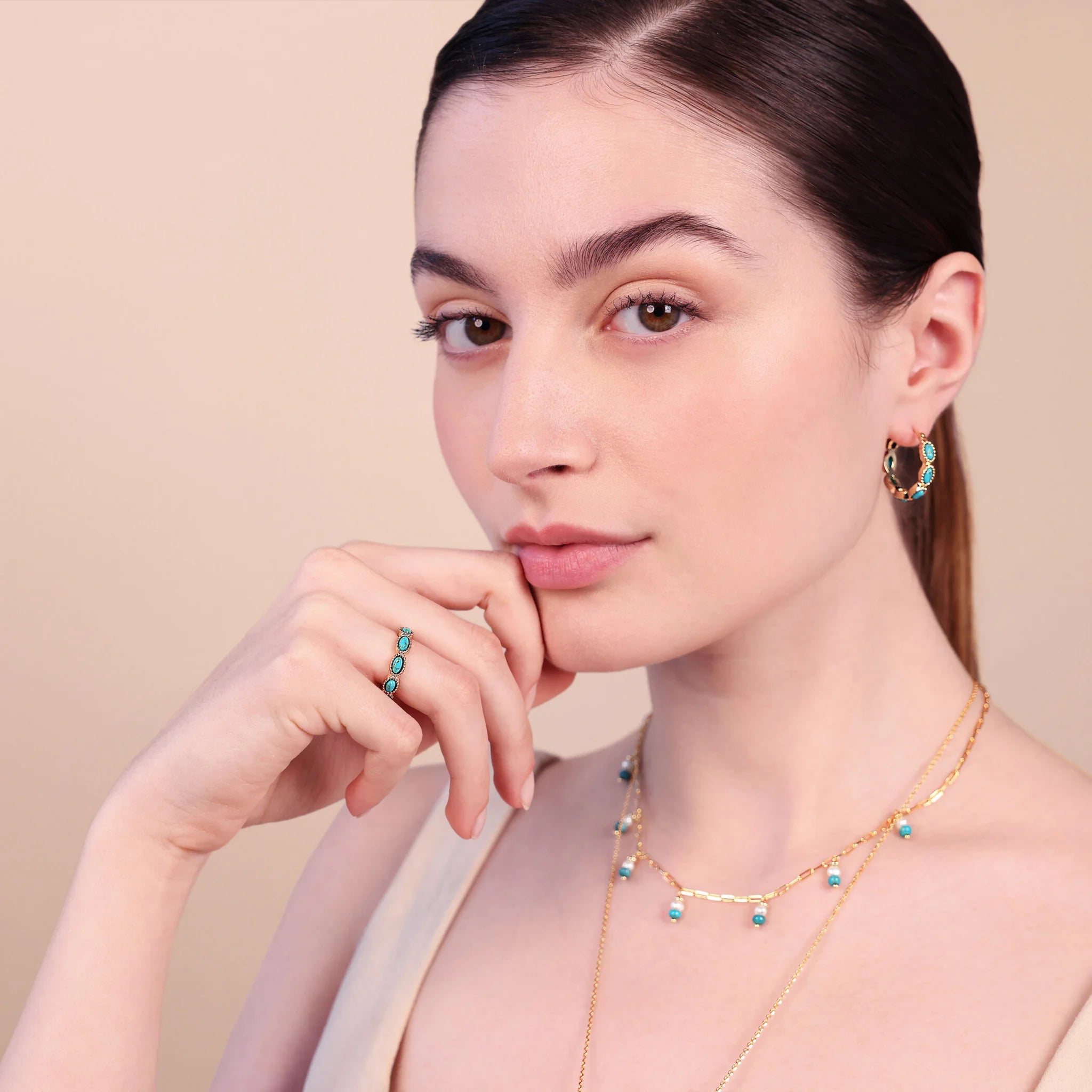 Veretta Ring Worked with Turquoise Stone