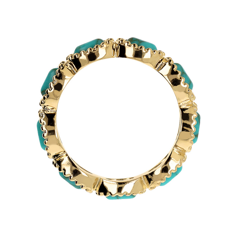 Veretta Ring Worked with Natural Turquoise Stone