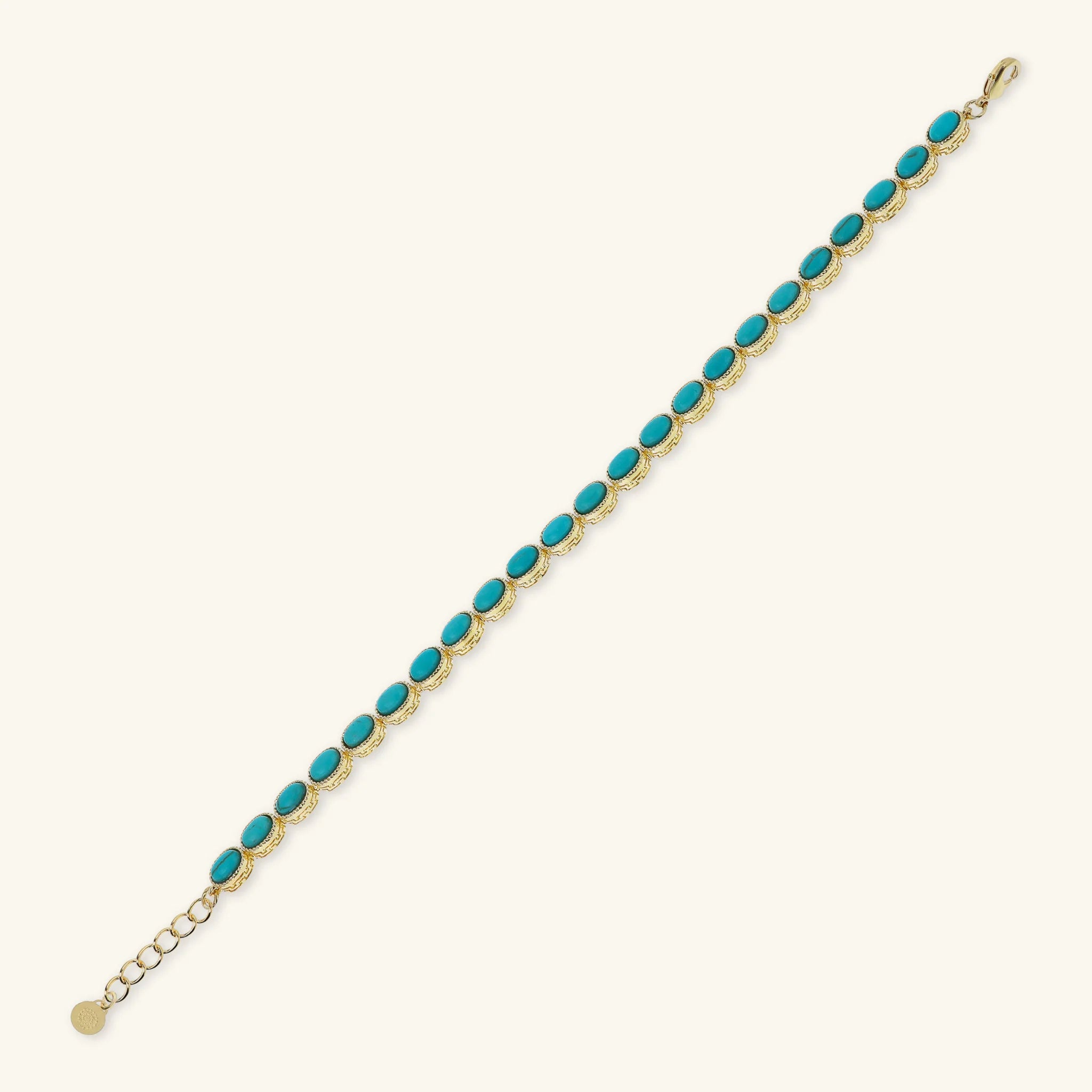 Worked Bracelet with Natural Turquoise Stone