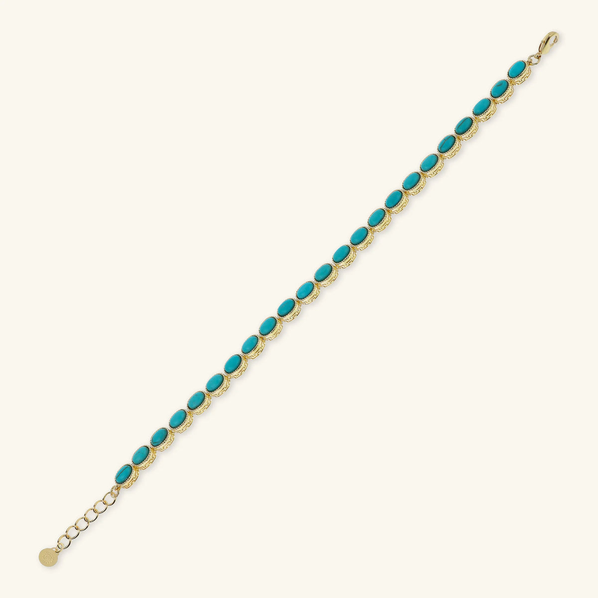Worked Bracelet with Natural Turquoise Stone