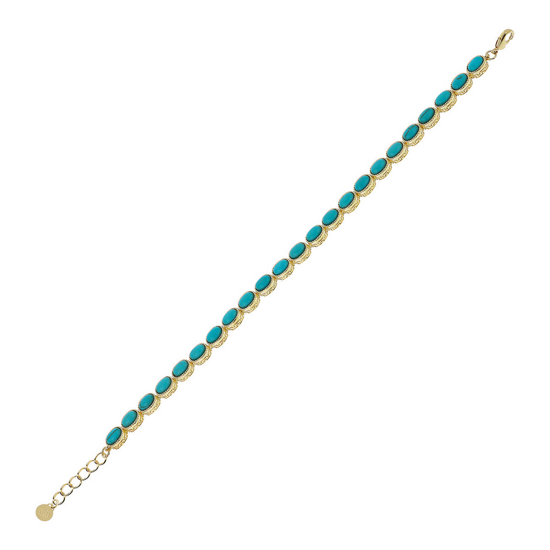 Bracelet Worked with Turquoise Natural Stone