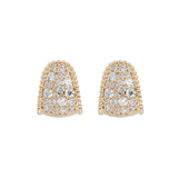 Graduated Lobe Earrings with Pavé in Cubic Zirconia