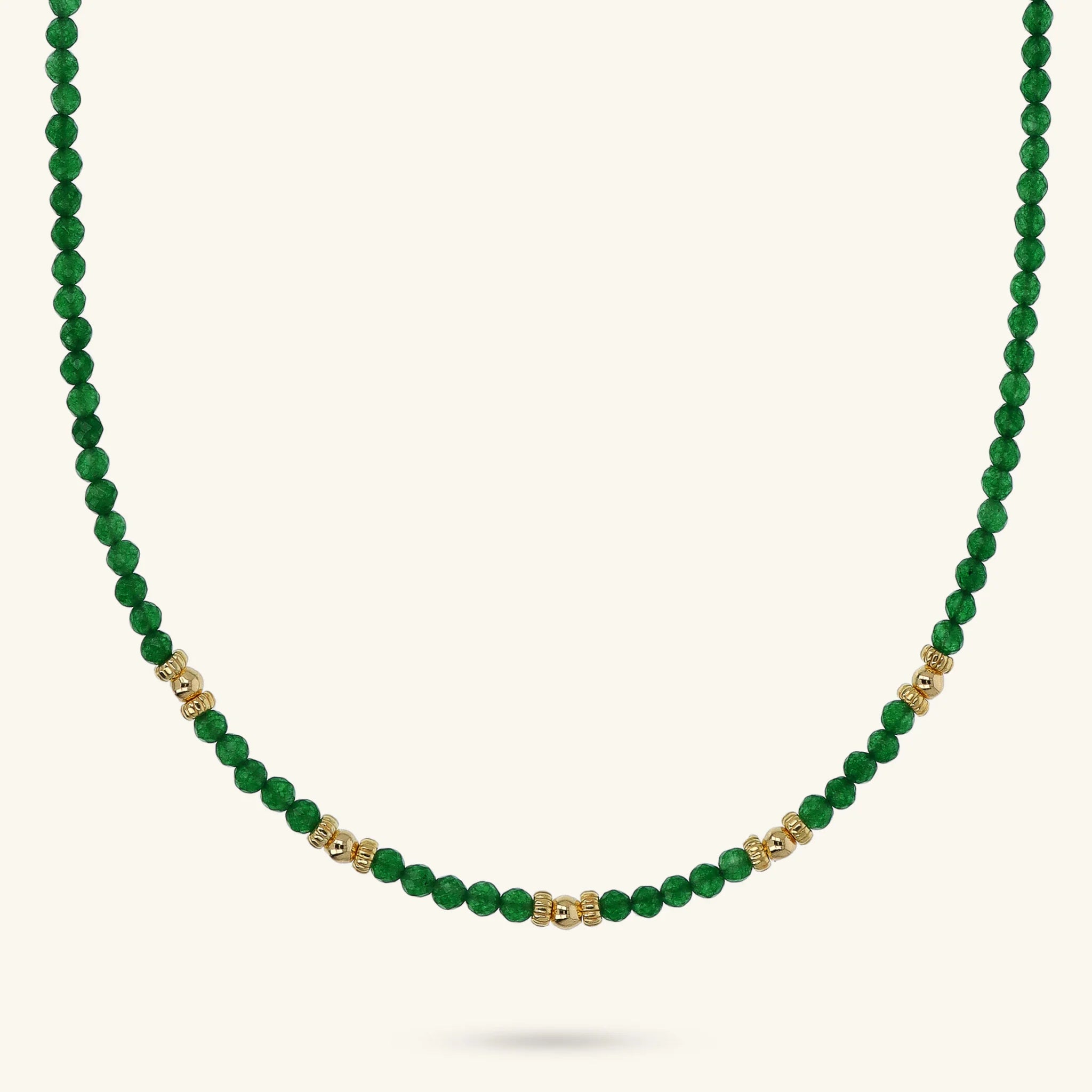 Collana Girocollo con Sfere Golden e Pietra Naturale Quarzite