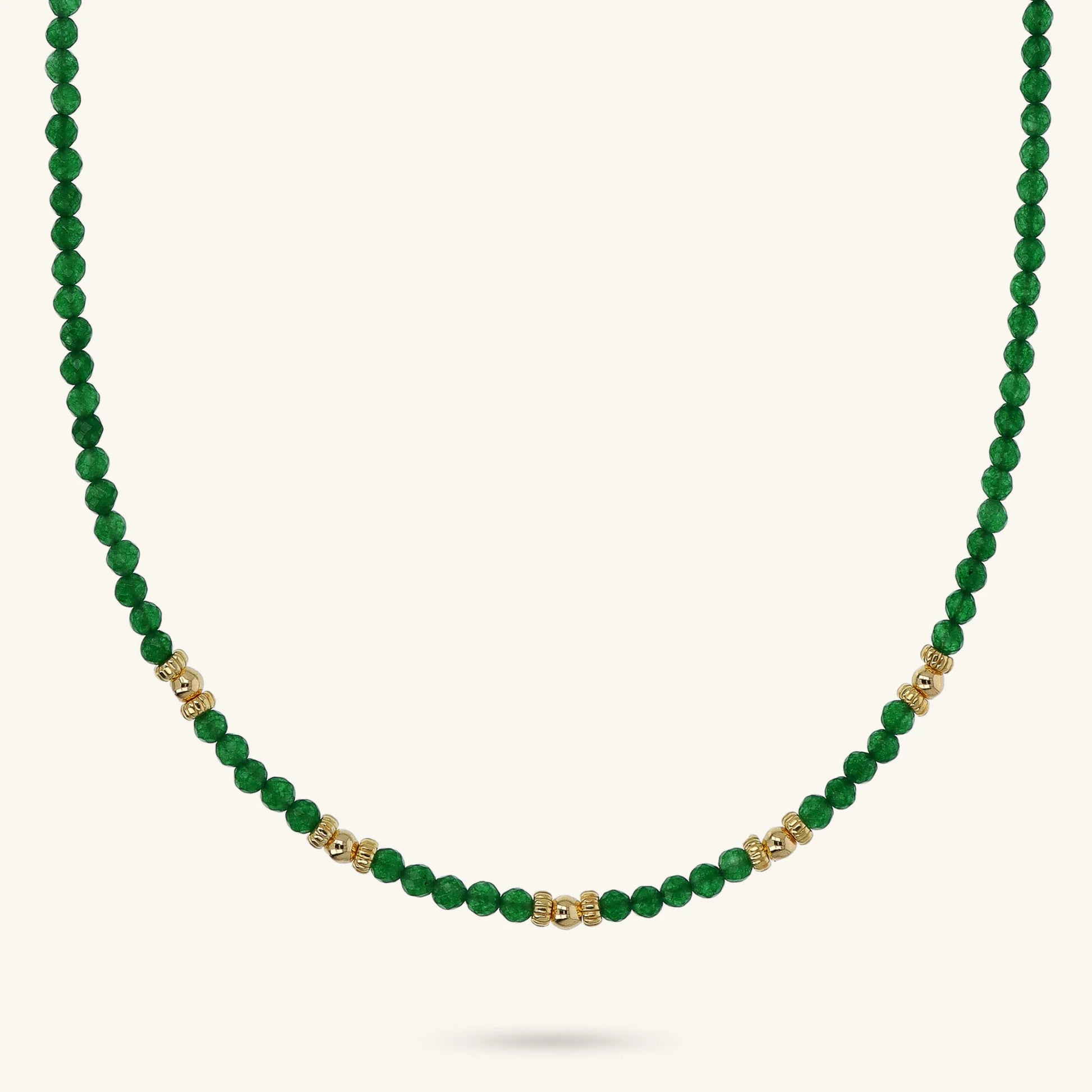 Collana Girocollo con Sfere Golden e Pietra Naturale Quarzite