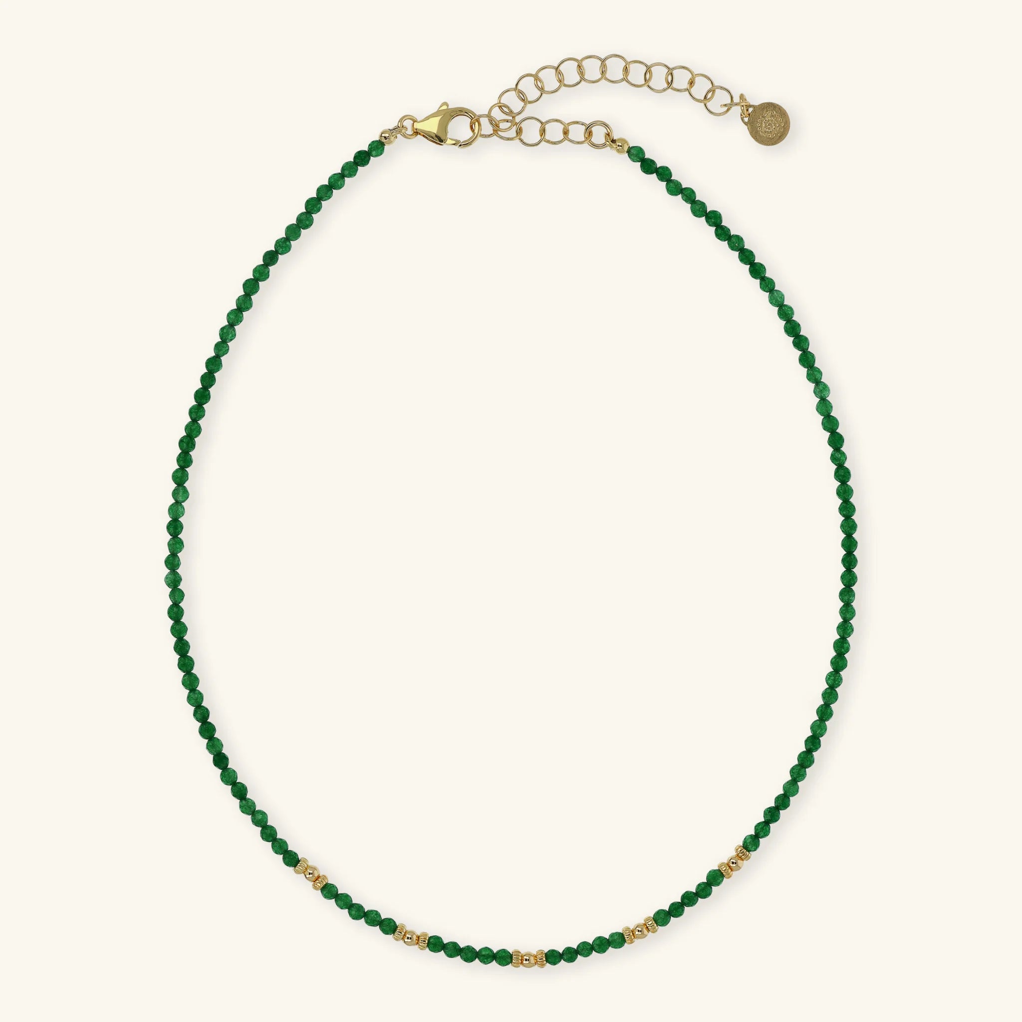 Collana Girocollo con Sfere Golden e Pietra Naturale Quarzite