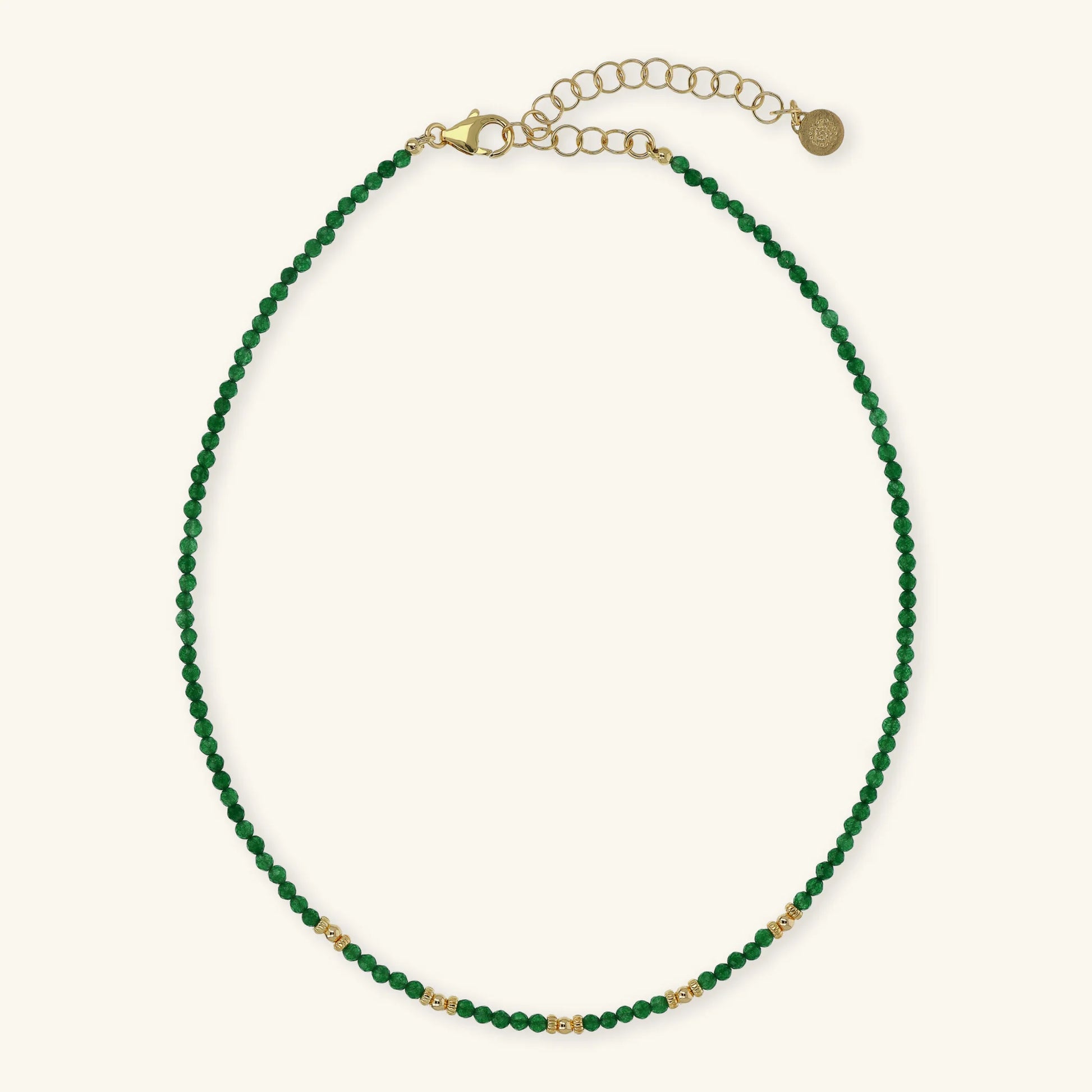 Collana Girocollo con Sfere Golden e Pietra Naturale Quarzite