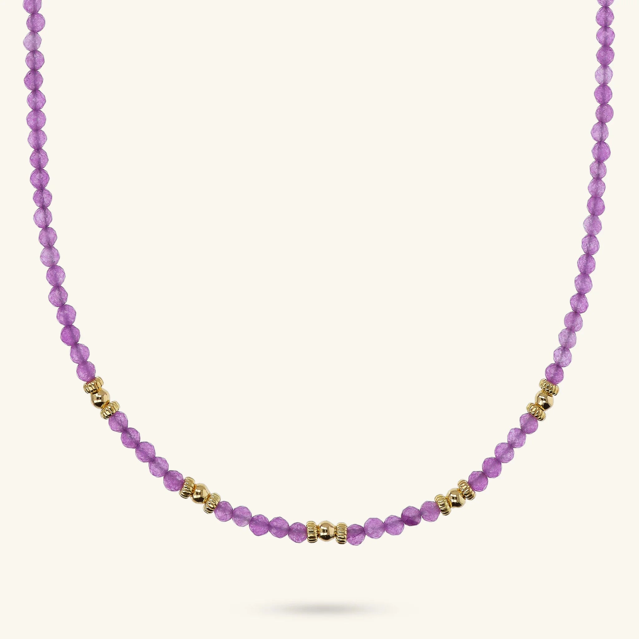 Collana Girocollo con Sfere Golden e Pietra Naturale Quarzite