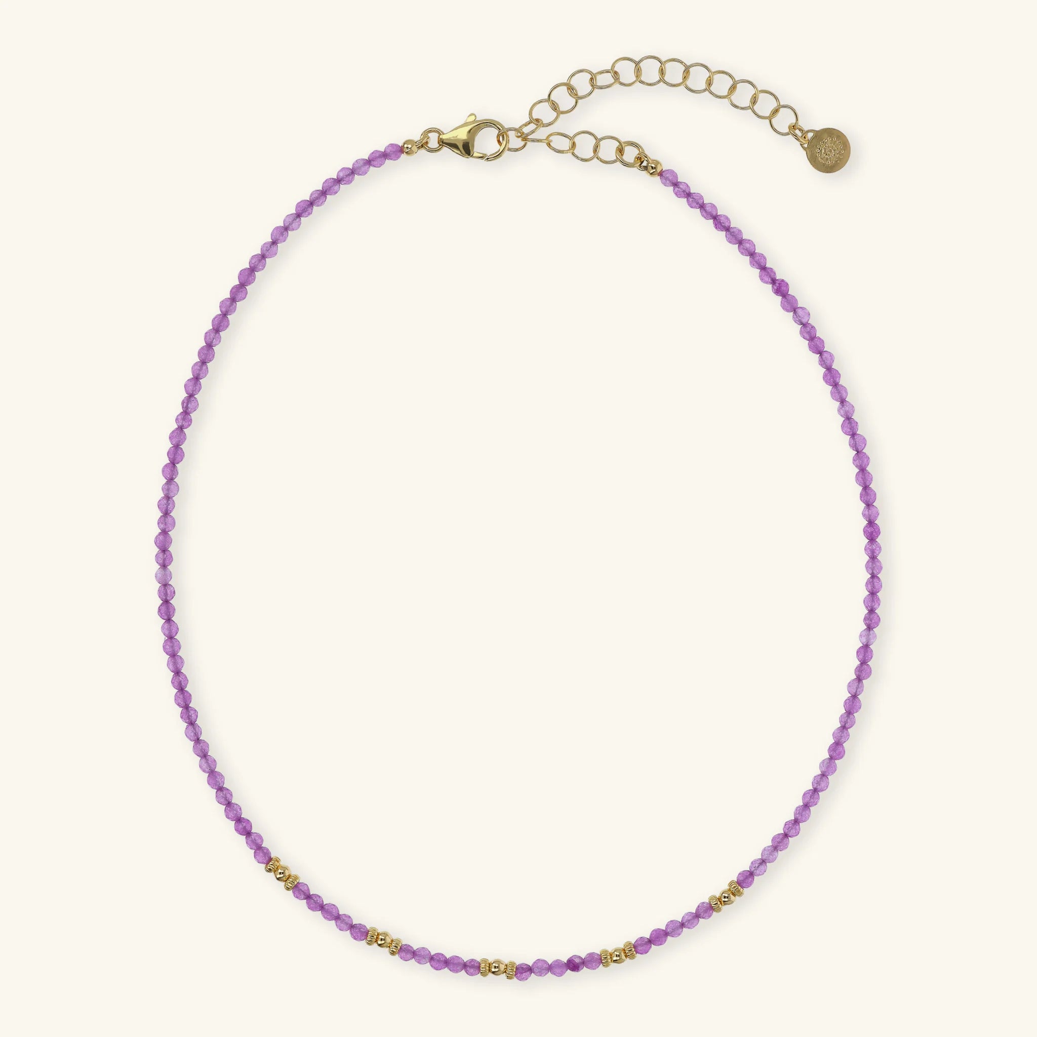 Collana Girocollo con Sfere Golden e Pietra Naturale Quarzite