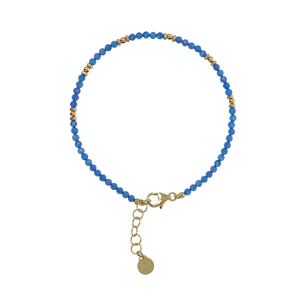 Anklet with Golden Spheres and Natural Quartzite Stone