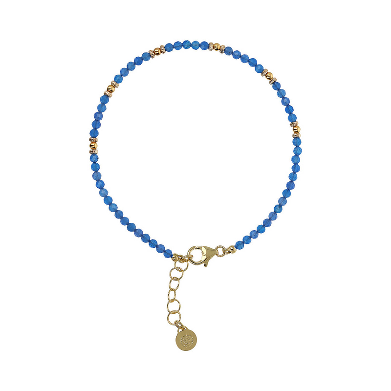 Anklet with Golden Spheres and Natural Quartzite Stone