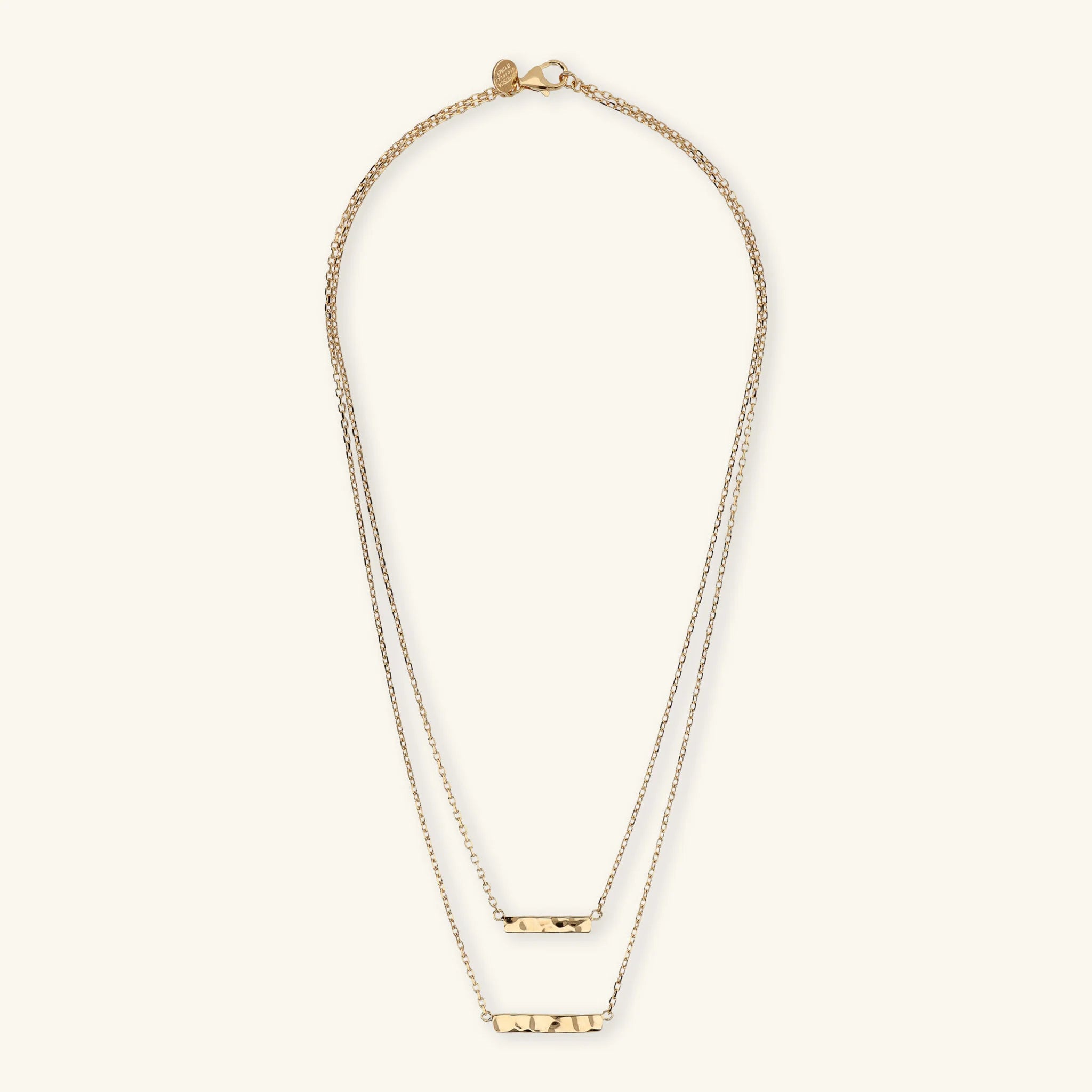 Collana Multifilo Graduata con Placchette Martellate