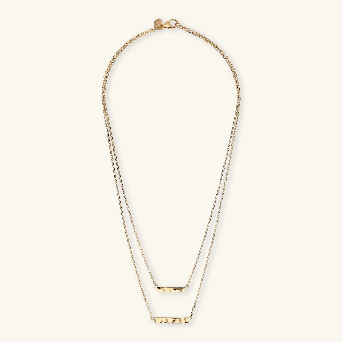 Collana Multifilo Graduata con Placchette Martellate