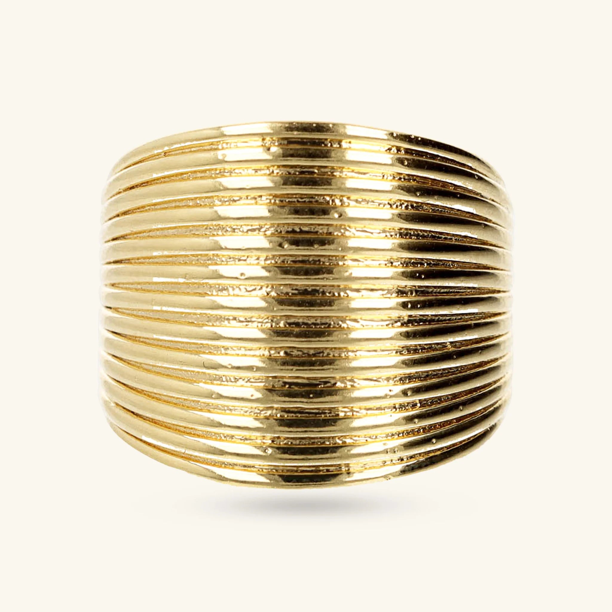 Graduated Band Ring with Striated Surface