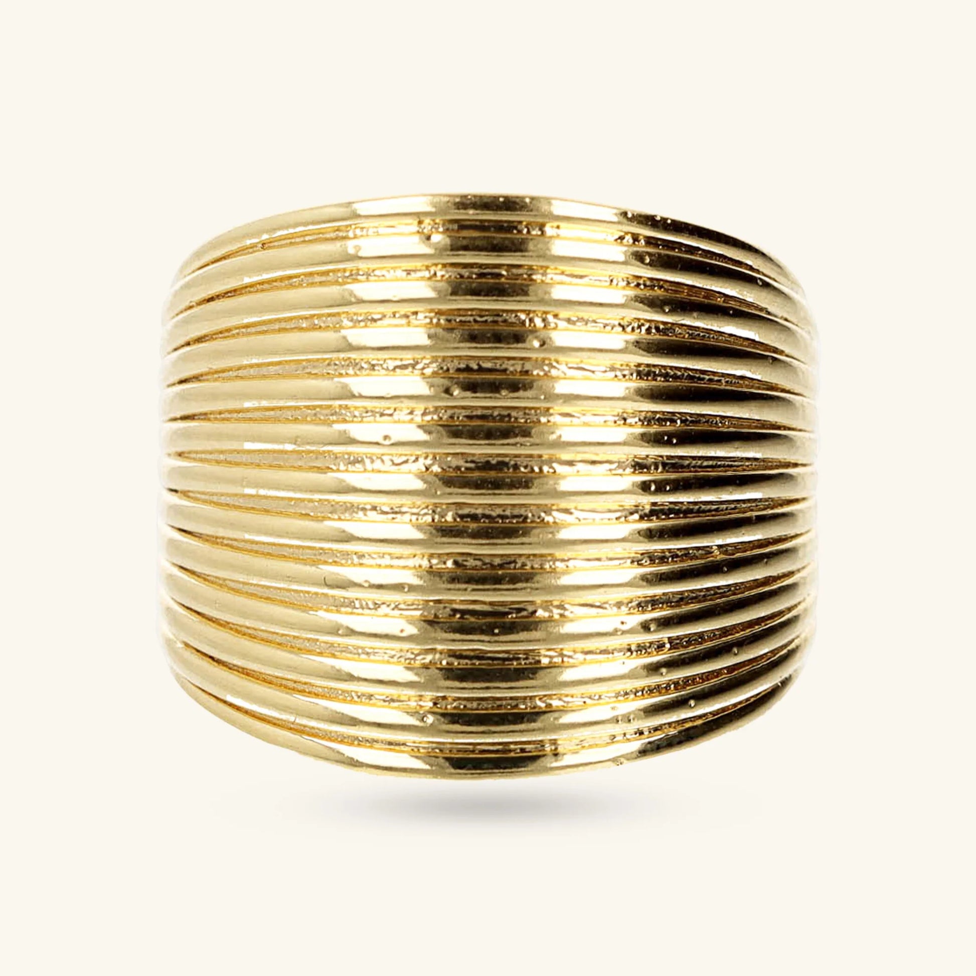 Graduated Band Ring with Striated Surface
