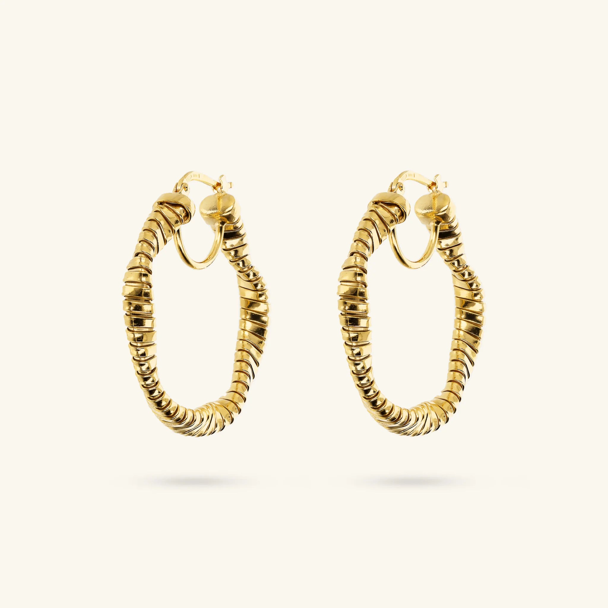 Boucles d'oreilles créoles tubogas torsadées