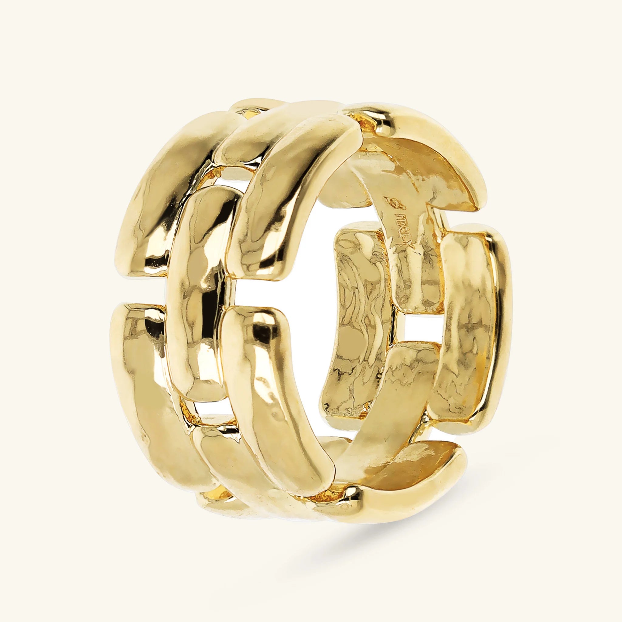 Anello a Fascia Maglia Pantera Martellato
