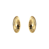 Hammered Oval Stud Earrings with Spiral Design