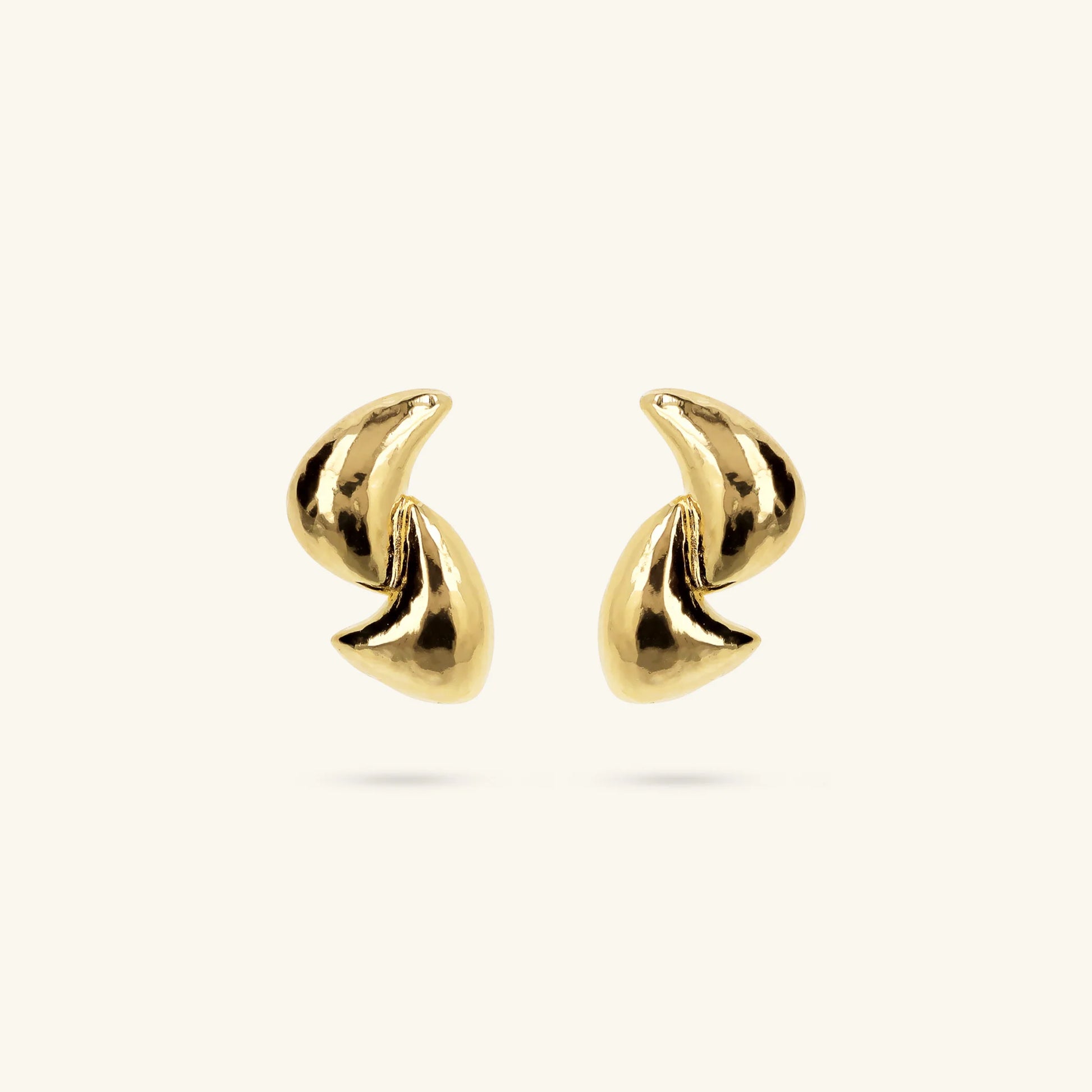Hammered Stud Earrings with Interwoven Design
