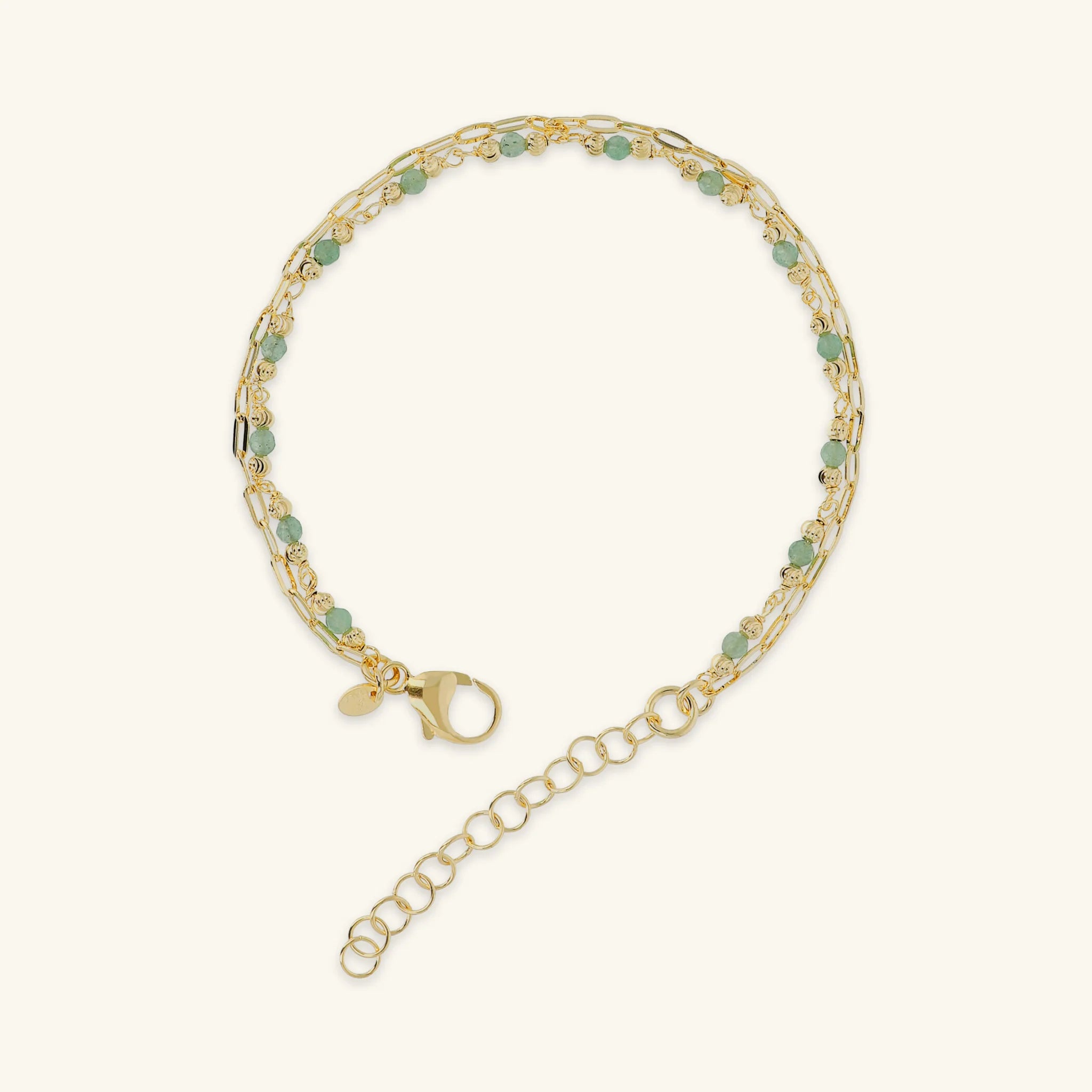 Bracciale Multifilo Catena Forzatina Allungata e Pietre Naturali Sfaccettate