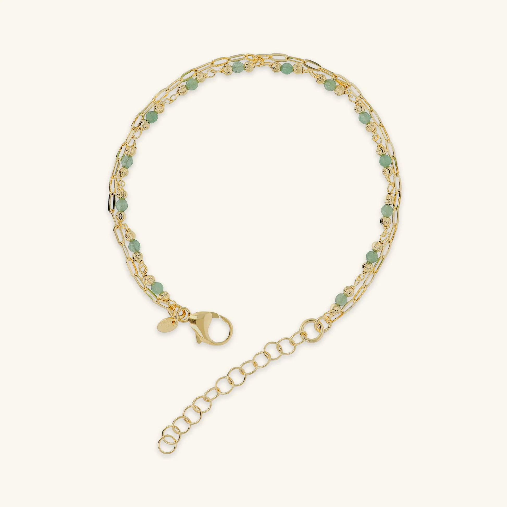 Bracciale Multifilo Catena Forzatina Allungata e Pietre Naturali Sfaccettate