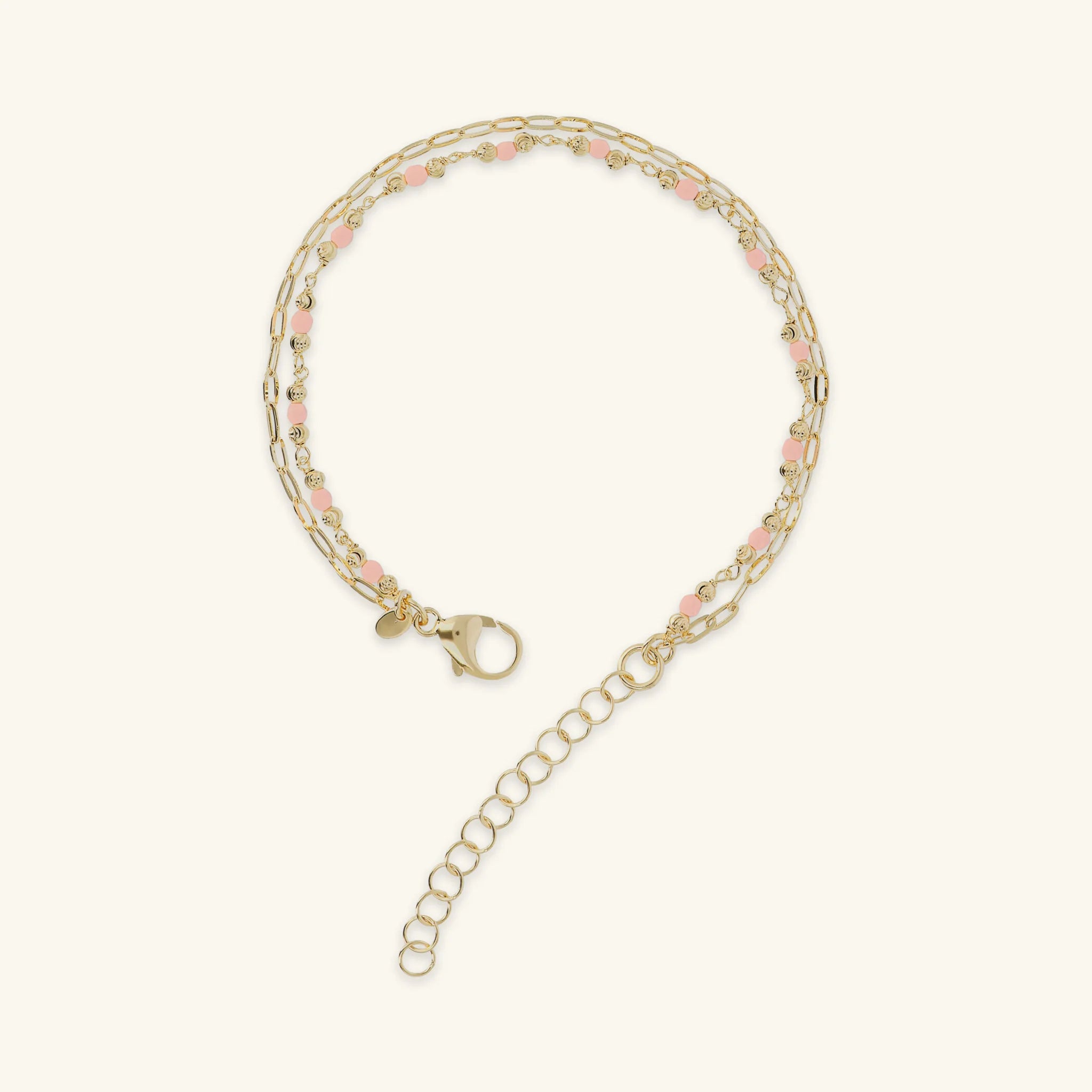 Bracciale Multifilo Catena Forzatina Allungata e Pietre Naturali Sfaccettate