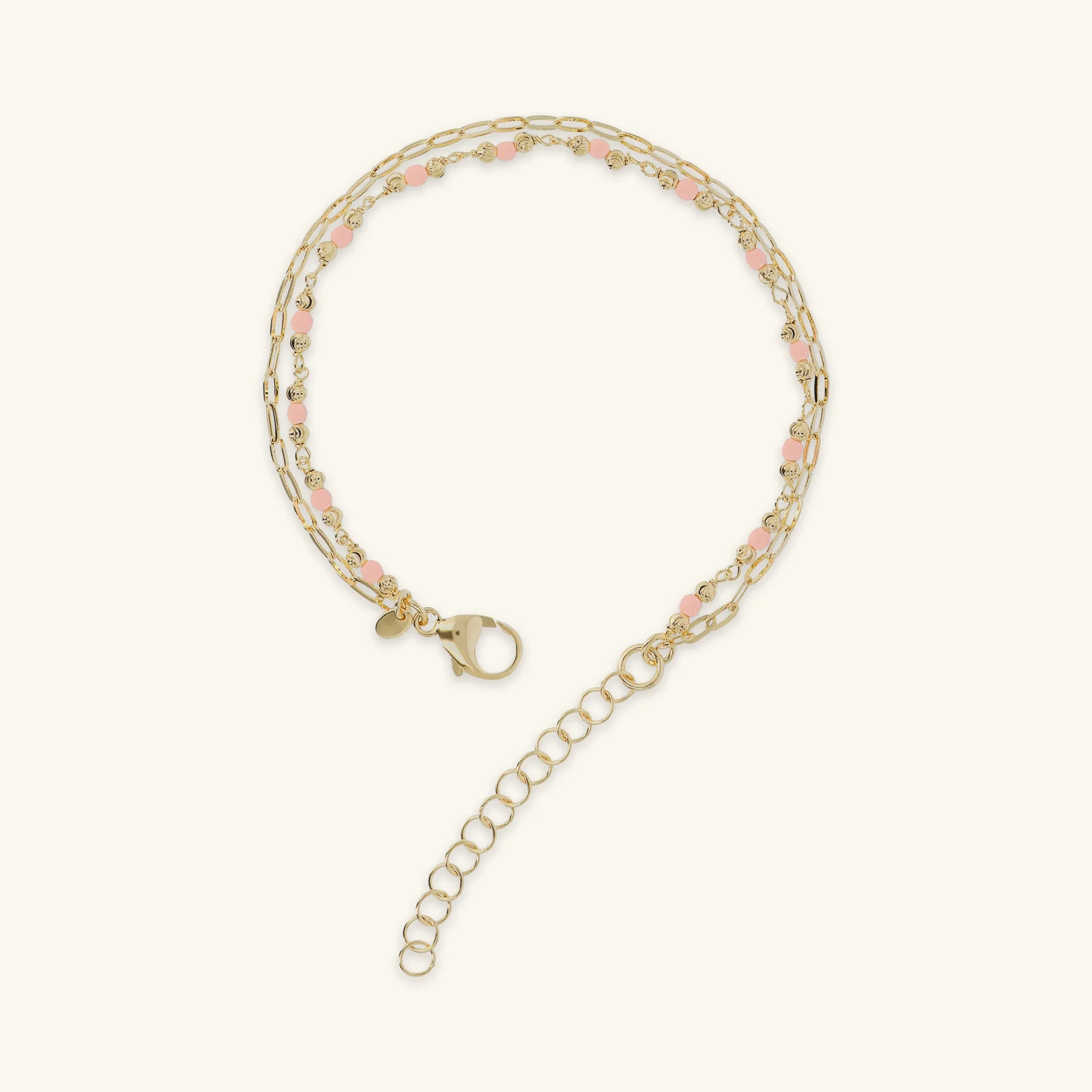 Bracciale Multifilo Catena Forzatina Allungata e Pietre Naturali Sfaccettate