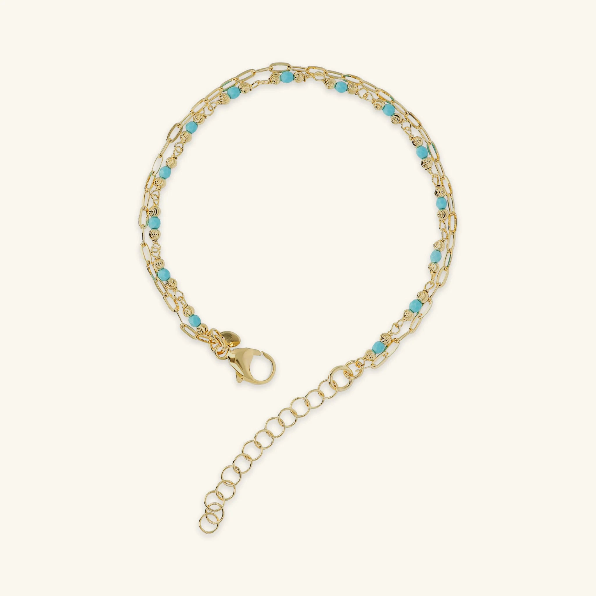 Bracciale Multifilo Catena Forzatina Allungata e Pietre Naturali Sfaccettate