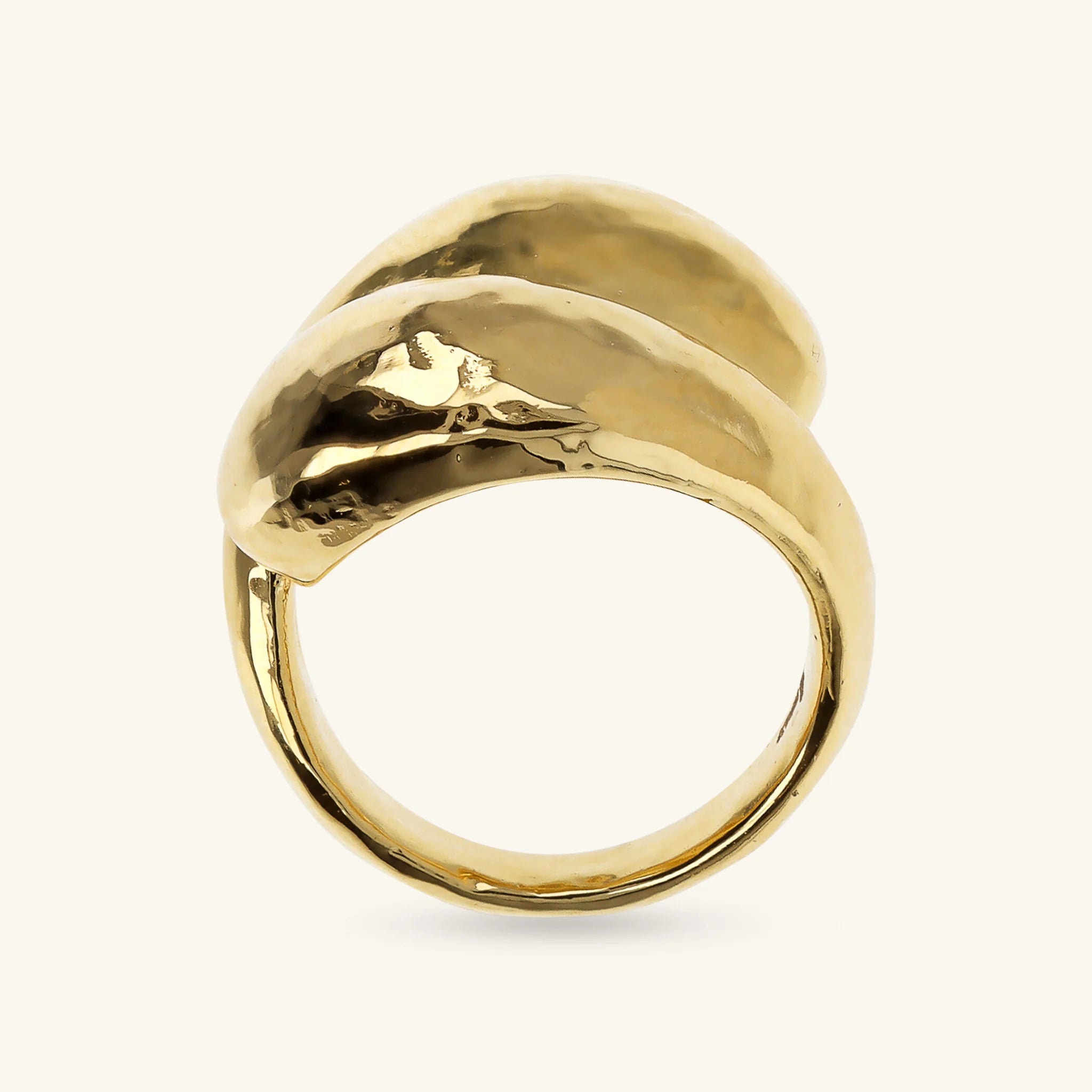 Hammered Gold Drop Ring