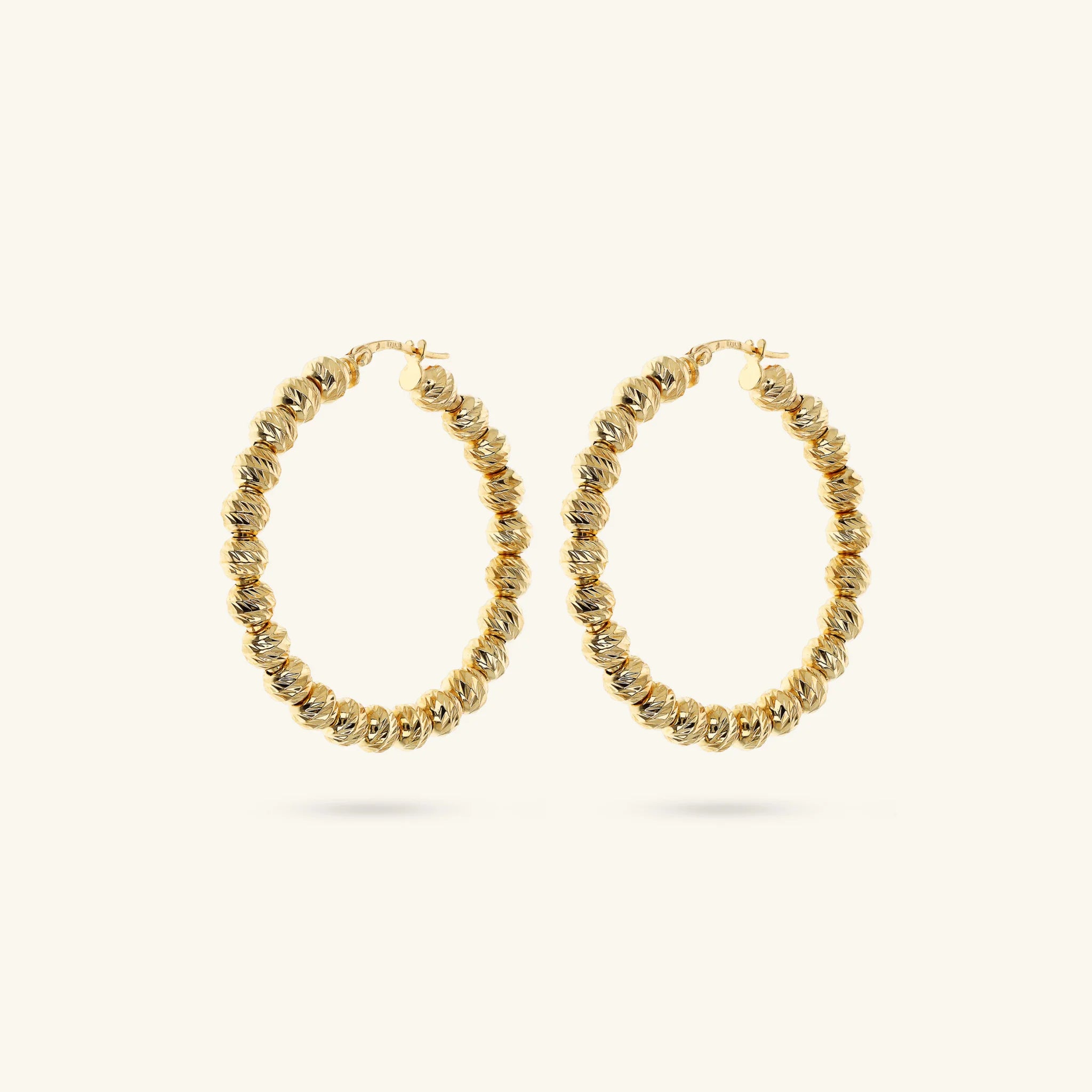 Orecchini a Cerchio con Bead Diamantate