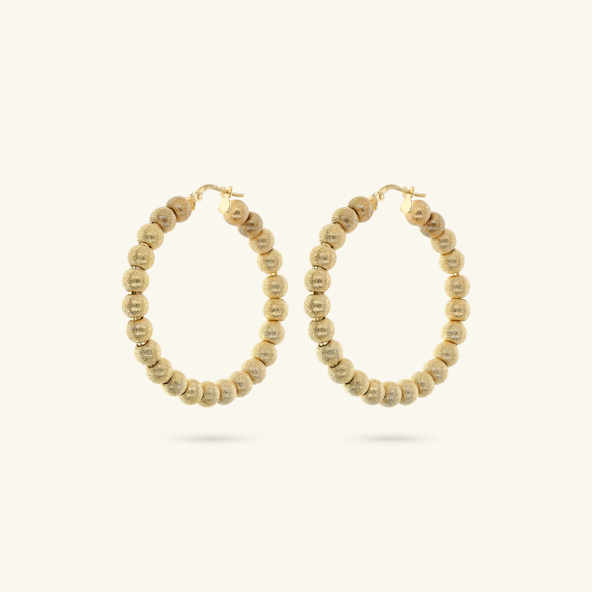 Orecchini a Cerchio con Bead Satinate