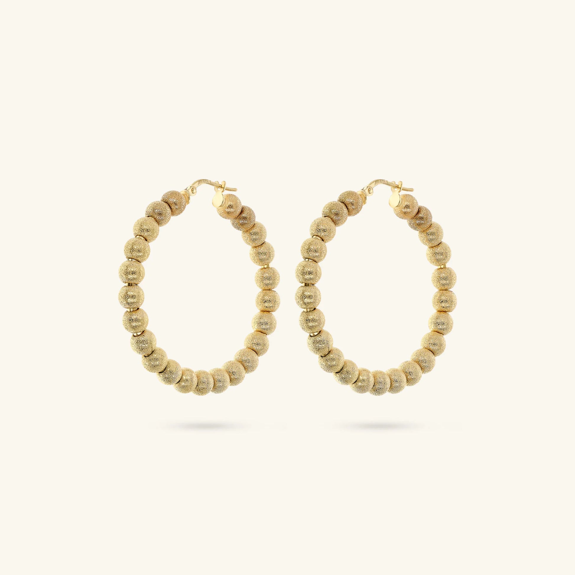 Satin Bead Hoop Earrings