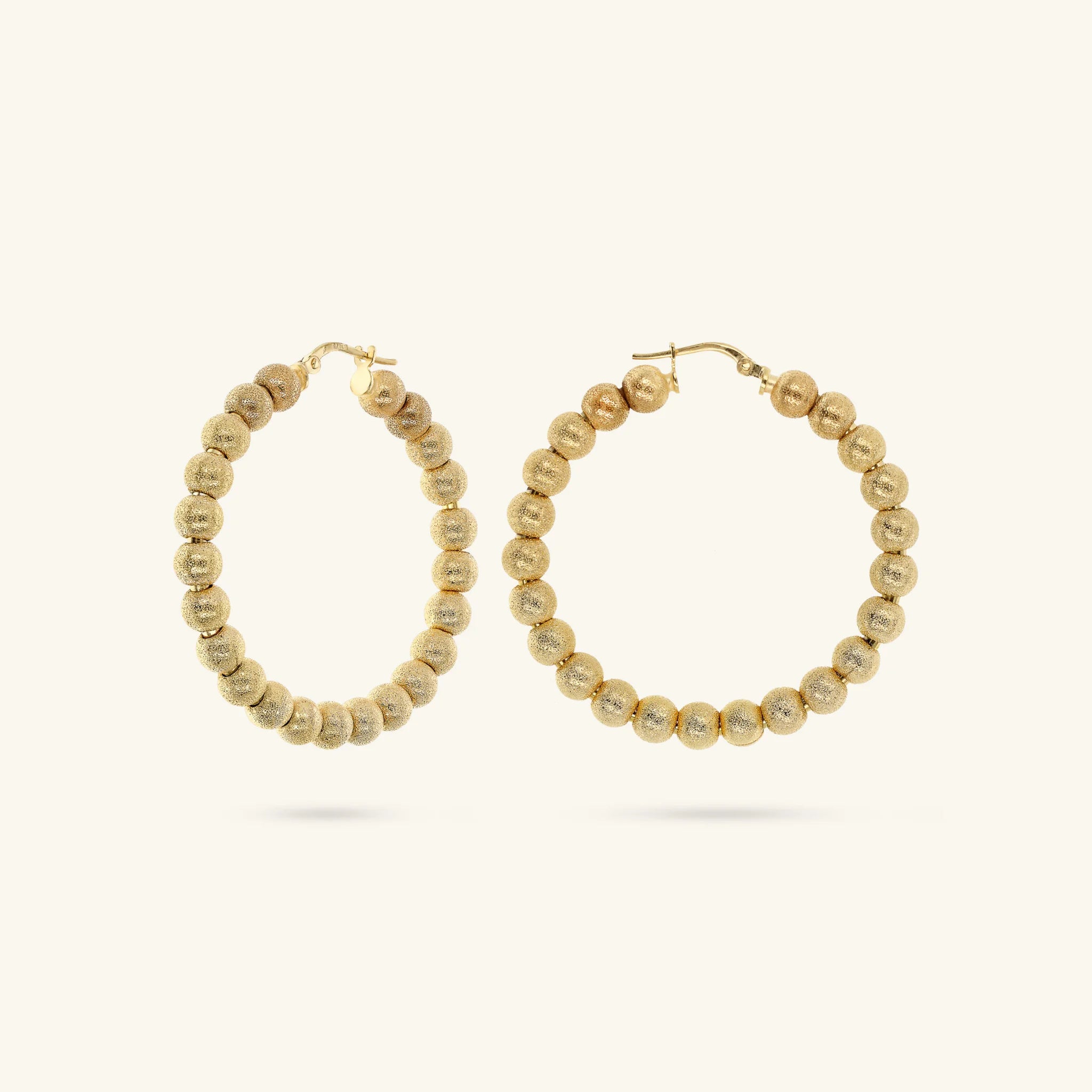 Orecchini a Cerchio con Bead Satinate