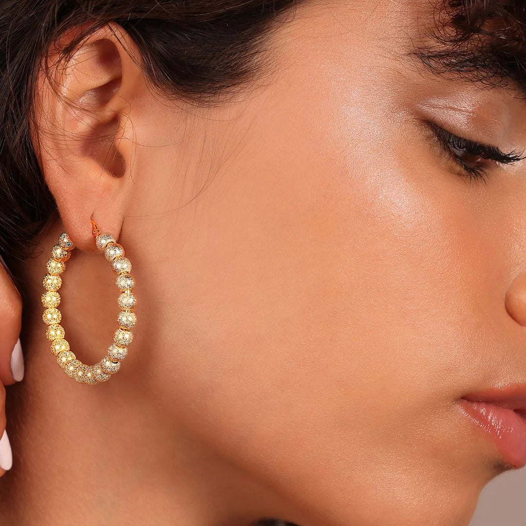 Orecchini a Cerchio con Bead Satinate